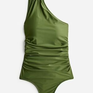 J Crew Ruched one-shoulder one-piece Safai Green Size 22